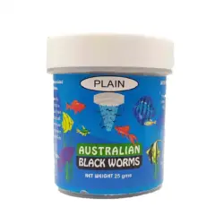 Australian Black Worms – Plain | 25gms
